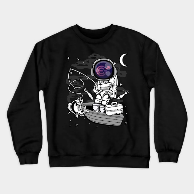 Astronaut Fishing Evergrow EGC Coin To The Moon Crypto Token Cryptocurrency Blockchain Wallet Birthday Gift For Men Women Kids Crewneck Sweatshirt by Thingking About